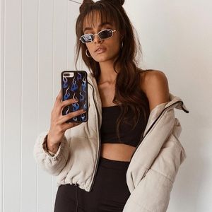 beige Princess Polly puffer jacket